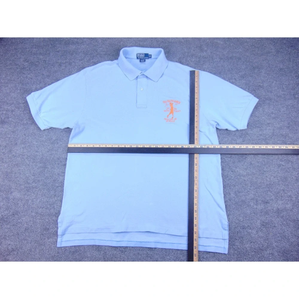 Polo Ralph Lauren Polo Shirt Mens XLB Big Light Blue‎ Solid Golf Graphic Cotton